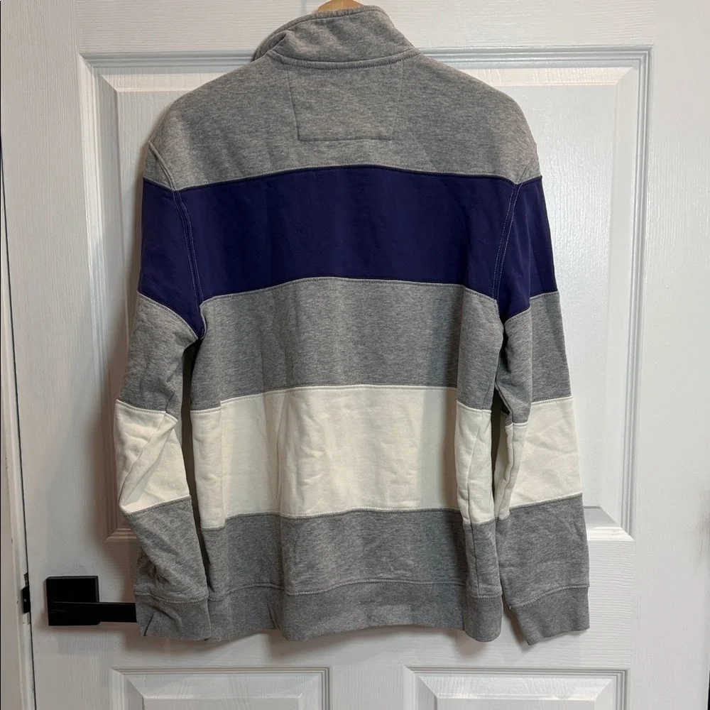 Chaps Men's Zip-Up Sweater in Gray, Navy, and White